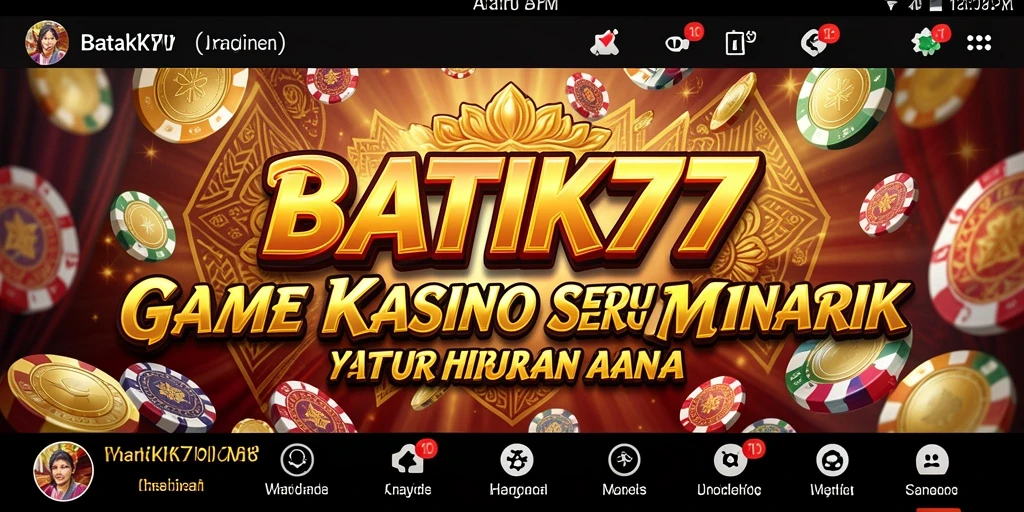 Screenshot utama BATIK77 menampilkan gameplay Kasino yang menegangkan dan interaktif.
