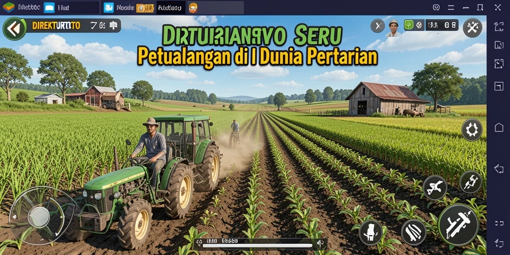Tampilan screenshot utama DIREKTURTOTO yang menunjukkan gameplay bertani yang seru.