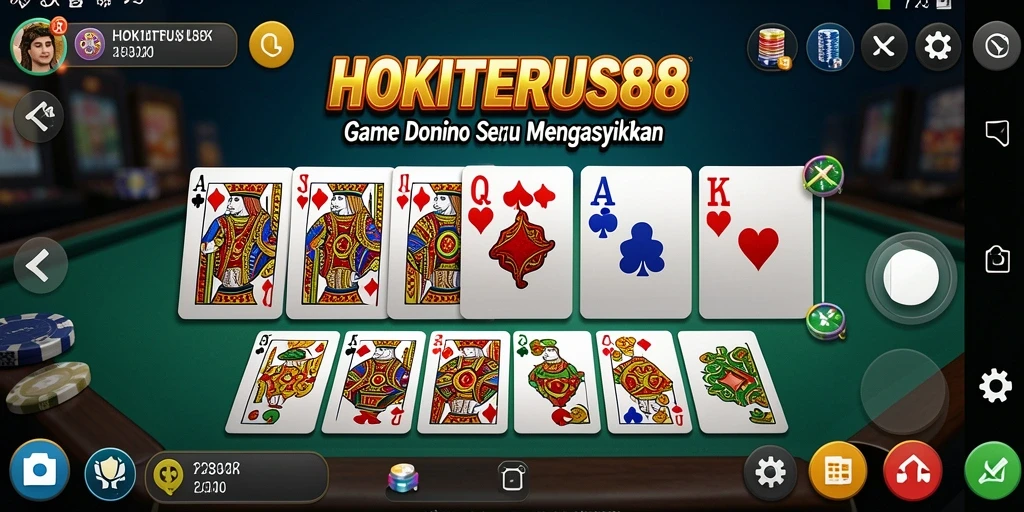 Screenshot gameplay HOKITERUS88 menampilkan aksi seru permainan Domino.