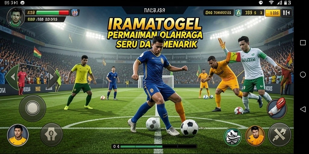 Screenshot IRAMATOGEL menampilkan aksi gameplay olahraga yang mendebarkan.