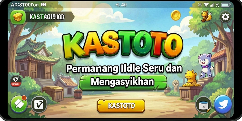 Tampilan utama KASTOTO menampilkan gameplay Idle yang menarik.