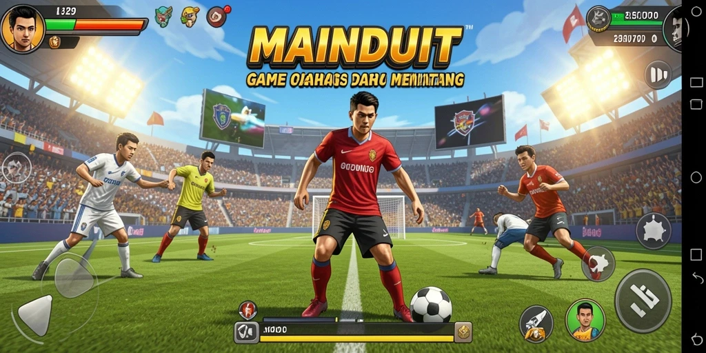 Tampilan utama <strong>MAINDUIT</strong> menampilkan aksi seru dalam berbagai olahraga.