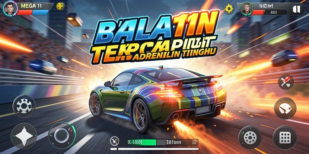 Gameplay menegangkan dalam balapan antar mobil di MEGA111.
