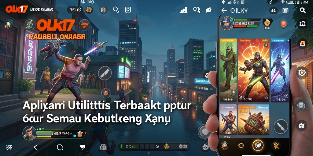 Tampilan utama OLX17 yang menampilkan berbagai fitur utilitas.