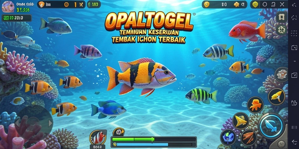 Screenshot gameplay OPALTOGEL menampilkan aksi menembak ikan yang seru.