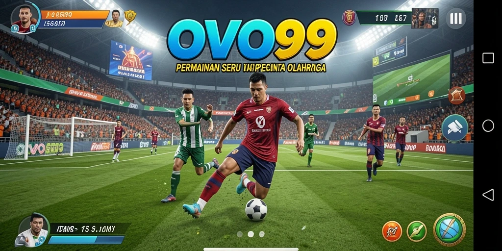 Tampilan utama gameplay OVO99 dengan aksi olahraga yang seru.