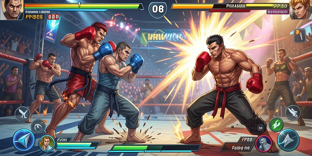 Screenshot gameplay PP88 menampilkan pertarungan intens antar karakter.