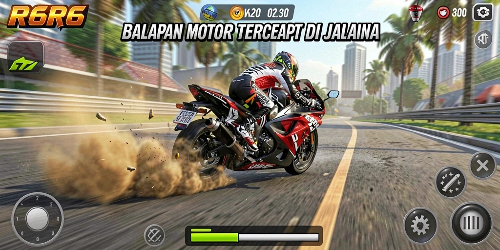 Gameplay seru balapan motor di <strong>R6R6</strong> yang menegangkan.