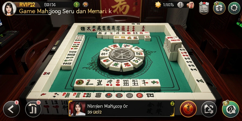Screenshot RVIP2 menampilkan gameplay Mahjong yang menarik dan menantang.