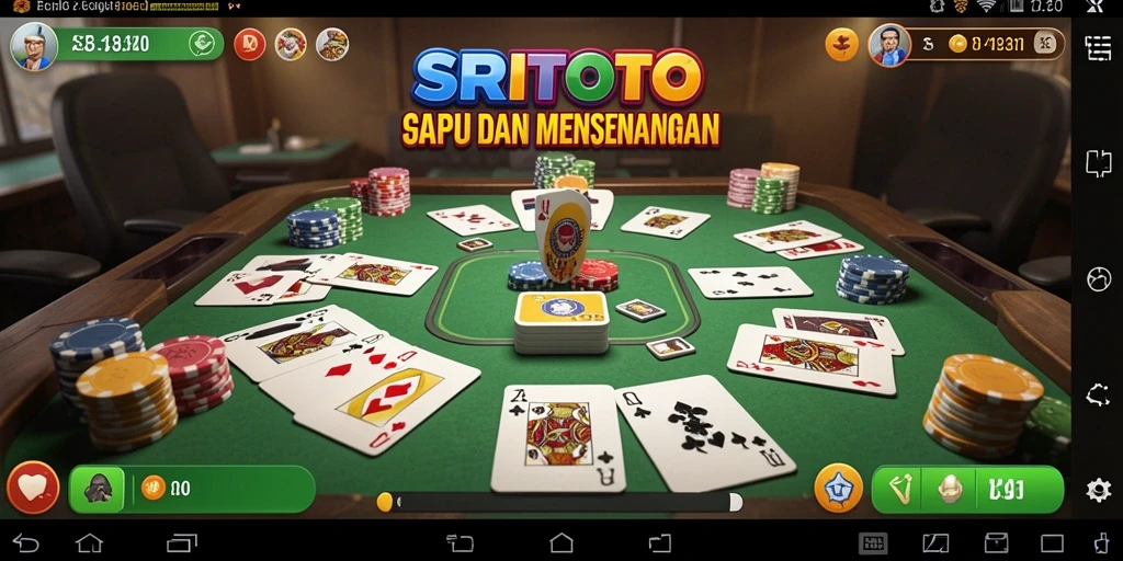 Screenshot gameplay SRITOTO yang menunjukkan suasana permainan Gaple yang seru.