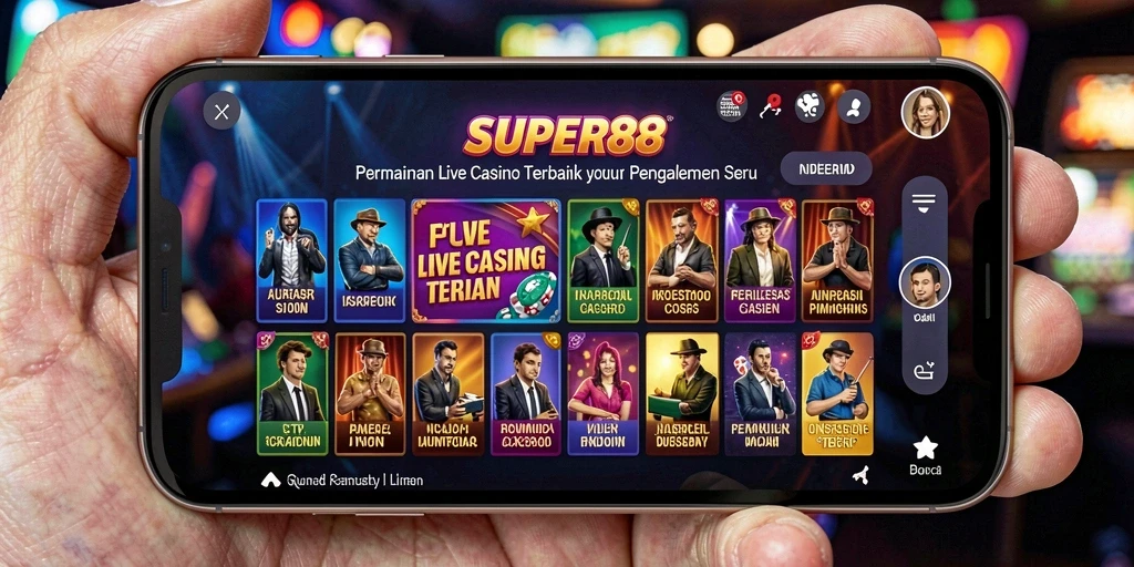 Tampilan menarik dari gameplay Live Casino di SUPER88.