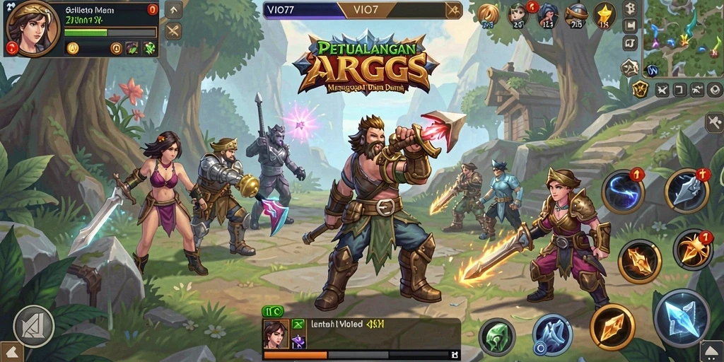Tangkapan layar gameplay VIO77 menampilkan aksi pertarungan seru dalam dunia ARPG.