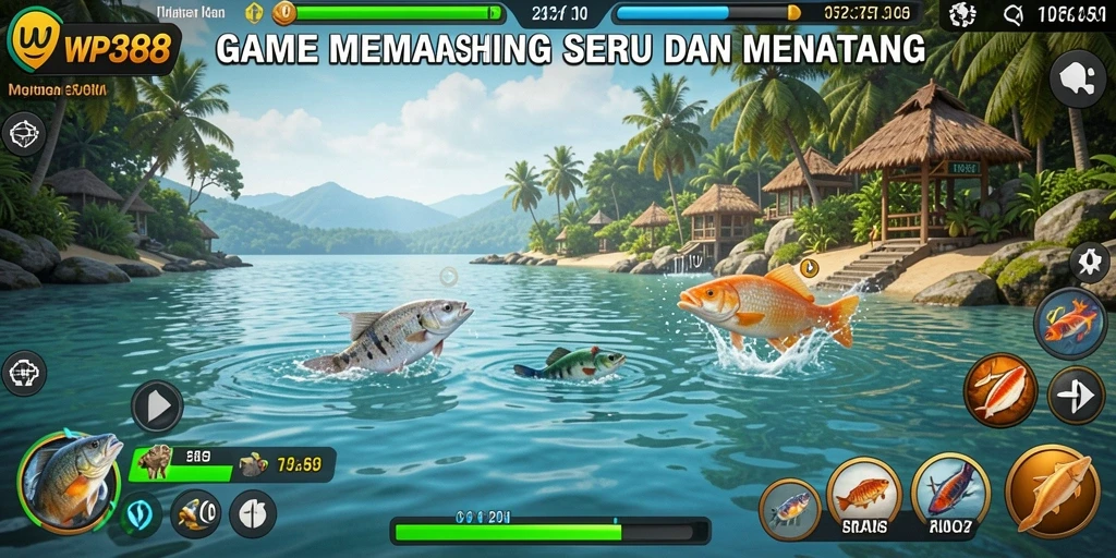 Tampilan menarik gameplay WP888 dengan suasana memancing yang menantang.